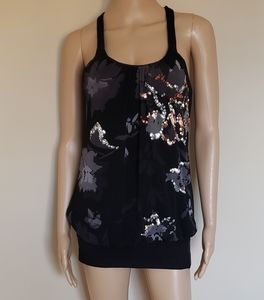 EXPRESS SEQUINED BLACK TANK TOP